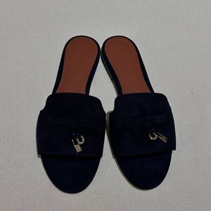 New LORO PIANA Summer Charm Sandals size EU 38 and US 8 black